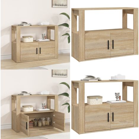 Buffet Chêne sonoma 80x30x60 cm Bois d'ingénierie - Buffet - Meuble De Rangement - Commode - Bibliothèque - Mobilier - Home & Living (1/5)