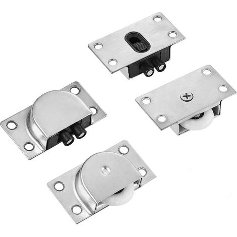 SHINING HOUSE Lot de 4 roulettes coulissantes pour armoire, placard, fenêtre, porte coulissante, accessoires de quincaillerie (1/5)