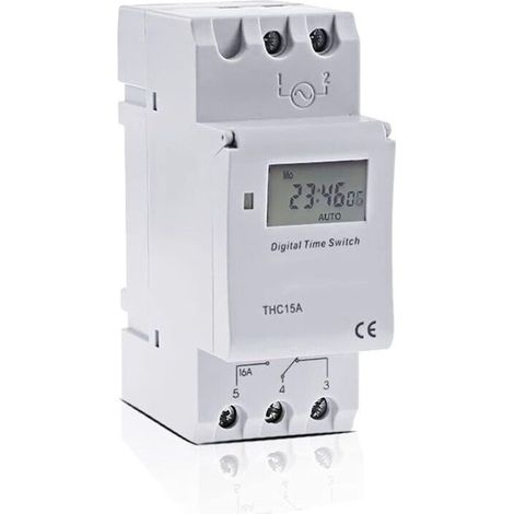 Interrupteur industriel TM615-2 Micro-ordinateur Électronique Programmable Numérique Minuterie Interrupteur Relais Contrôle 12V 110V 220V 16A Montage sur Rail Din (1/5)