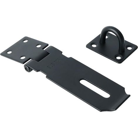 Cadenas de porte en acier inoxydable noir mat avec vis – Idéal pour portes, meubles, armoires, tiroirs, placards et jardins – 10 cm (1/5)