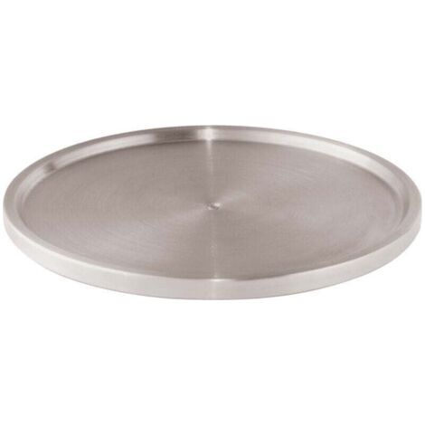 QORVA-Plateau tournant Uno , Plateau rotatif à épices pour plan de travail, Carrousel de cuisine, Acier inoxydable brossé, 27x2 cm, Argent Mat