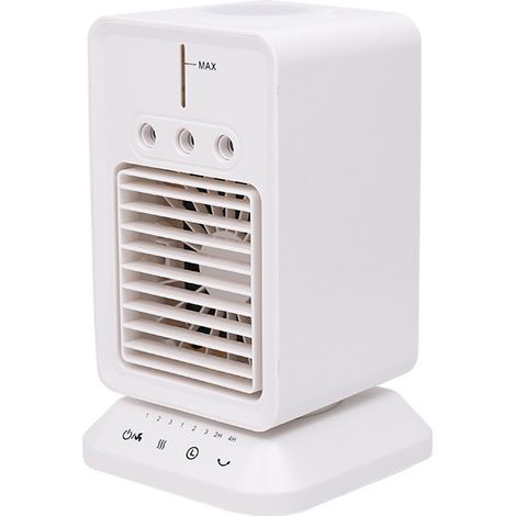 Ventilateur brumisateur USB rechargeable de bureau, refroidisseur évaporatif 3 vitesses avec pulvérisation d'eau, silencieux pour bureau maison voiture (1/4)