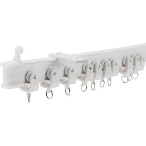 Wolketon 3M Flexible Gardinenschiene Deckenmontage, Biegbare Vorhangschiene mit Haken, Laufrollen, Montagehaltern, Endkappen und Schrauben, Kürzbar für Erker, Dusche, Raumteiler