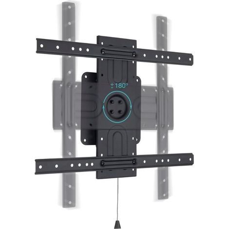 Support mural - TOOQ - LP3780F-R - Acier noir - TV 37"-80" - Rotatif 360° - VESA 600x400