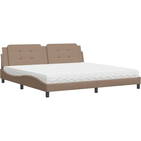Maison Exclusive - Bett mit Matratze "Zadar" Cappuccino-Braun 200 (1/5)