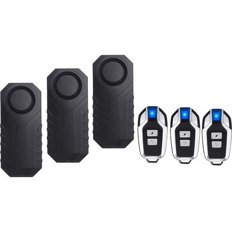 Set di 3 allarmi antifurto per moto, scooter, rimorchi, porte, finestre, auto, scooter elettrici, impermeabili IP65, 113 dB