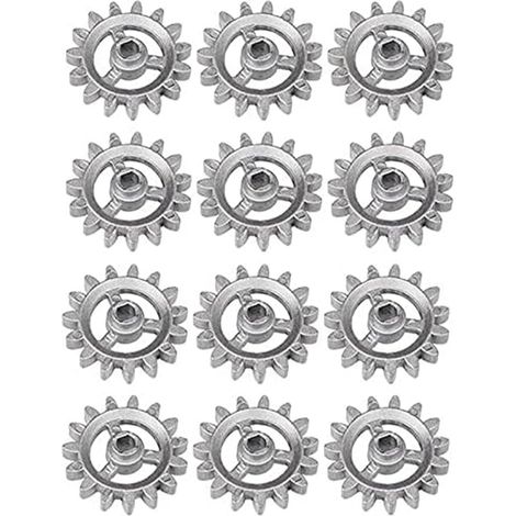 Set mit 12 Ersatzteilen für Metallzahnräder (Rahmen und Zahnrad), hitzebeständig, geeignet für Grills und andere Anwendungen.