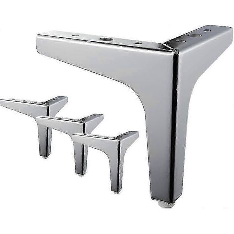 Pieds de meubles triangulaires en métal, compatibles avec armoires, canapés, bancs, étagères, repose-pieds, etc., lot de 4, jaunes, 10 cm. (1/5)