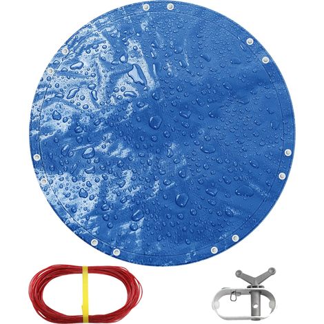 Bâche Ronde 4,3 m imperméable 8 mm en polyéthylène pour Piscine multifonctionnelle - Résistante à la poussière et aux UV - Bleu/Noir (1/5)