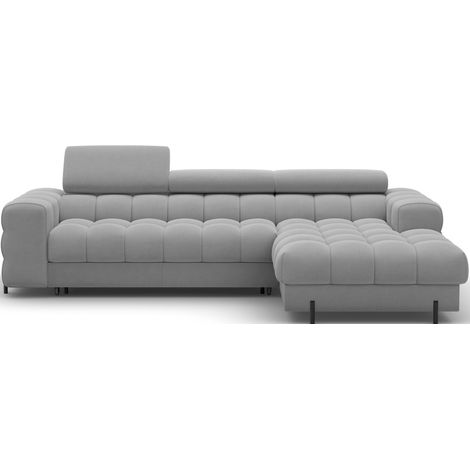 Canapé d'angle droit convertible Gris confort premium 285x99x181cm FILTRO (1/5)