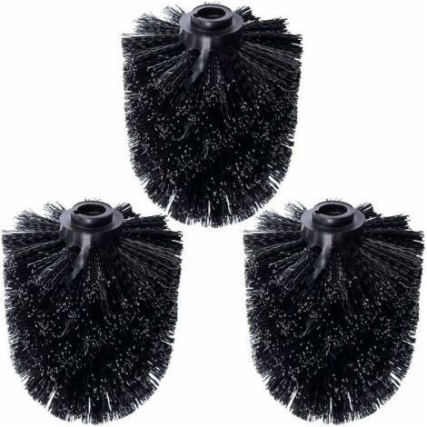 DTEKGAZ - 3er-Pack Ersatz-WC-Bürstenköpfe, schwarze Bürste, schwarze Bürste, schwarze Bürste, schwarzer Bürstenkopf, einzelne Ersatzbürste, schwarze Bürste, WC-Bürste, WC-Bürste