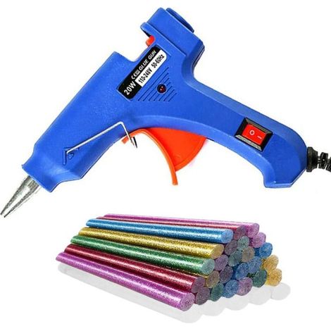 20W Hot Glue Gun, Mini Glue Gun with 30 Glue Sticks, Heating Glue Gun for Repairs, Crafts, DIY (Blue) (1/5)