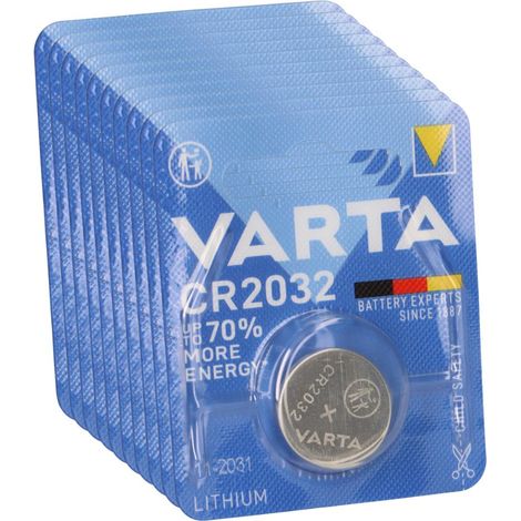 VARTA CR 2032 Lithium-Knopfzelle 3V 10er Karton (1/5)