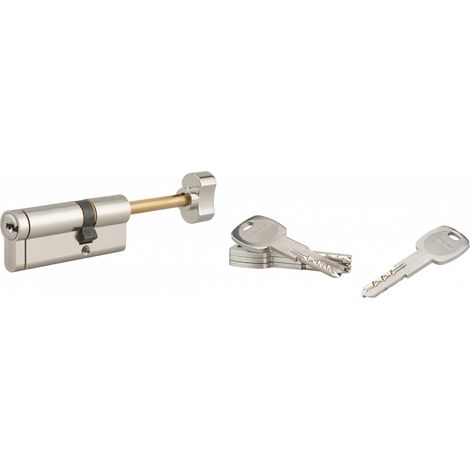 Cilindro europeo pomolo codolo regolabile Transit 1 30Bx50, Nichel, 4 chiavi +1 cantiere - THIRARD (1/5)