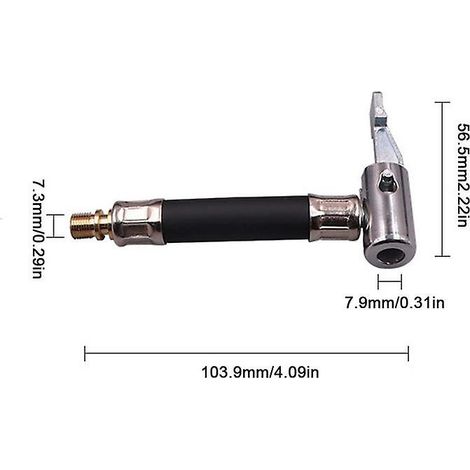 Tuyau de gonflage pour pneu de voiture 10/20/30 cm, rallonge de pompe flexible, adaptateur de tube de serrage, raccord de pneu à visser, mandrin de verrouillage, pour vélo et moto. (1/5)