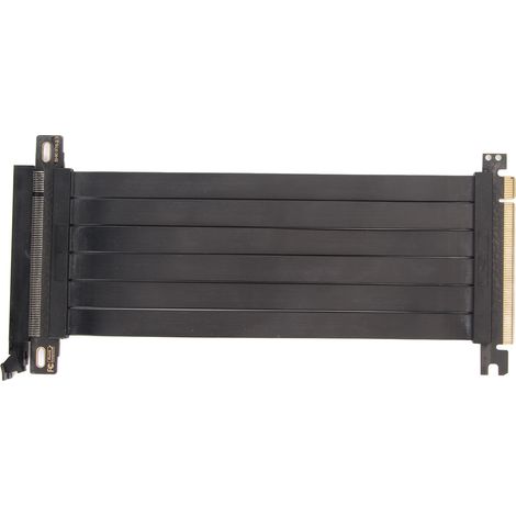 PCIe 3.0 x16 Verlängerungskabel, hoch abgeschirmt, 180° flexibel, für Grafikkarten, Schwarz, 20 cm / 7,9 Zoll (1/5)