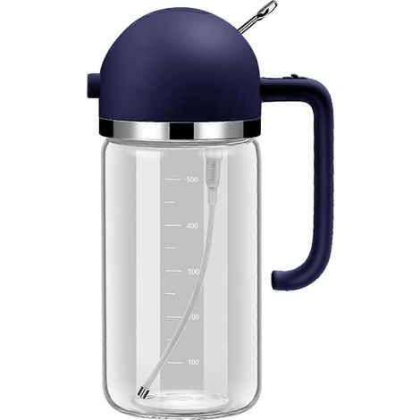 Distributeur et vaporisateur d'huile 2 en 1 pour la cuisson, 550 ml/18,6 oz, verre alimentaire, vaporisateur d'huile d'olive (1/4)