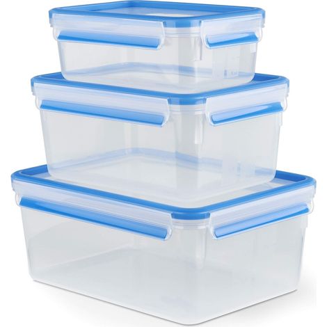 Emsa Clip & Close 017032508567 Contenitore Salvafreschezza, Plastica, Set 3 Pezzi, 1 l, 2.3 l e 3.7 l (1/4)