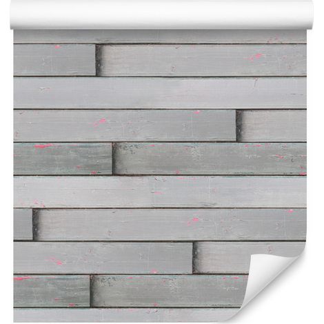 Papel pintado retro con diseño de tablones de madera horizontales para salón y dormitorio, 50x1000 cm. (1/5)