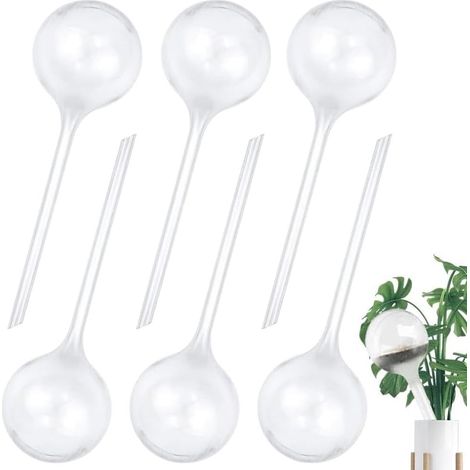 Set di 6 ugelli per irrigazione automatica per piante in vaso – 26,5 × 8 cm – trasparenti – per piante da interno ed esterno (1/5)