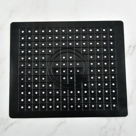 noir Lot de 2 tapis de protection pour évier de cuisine en caoutchouc antidérapant durable, facile à nettoyer et à couper soi-même. (1/5)