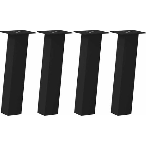 Lot de 4 pieds de table basse 30 cm design moderne avec patins anti-rayures en acier noir