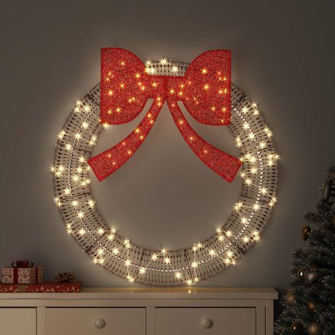 Kranz mit 80 LEDs Warmweiß 91 x 91 x 9 cm PET