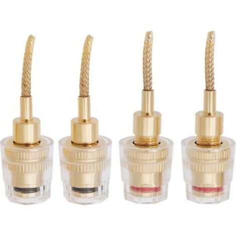 Lot de 4pcs Fiche Banane Enceinte, Fiches Banane Femelle de 4 Mm, Connecteur Tressé de 2 Mm, Connecteur Banane, Connecteur Banane Femelle 2mm pour Câble Adaptateur Hifi pour Audio (1/5)