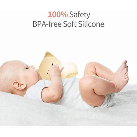 Veilleuse bébé en forme de chat, veilleuse bébé rechargeable, veilleuse bébé LED portable, convient aux filles, aux adultes et aux garçons, veilleuse tactile portable en silicone, cadeau lumineux pour (1/4)