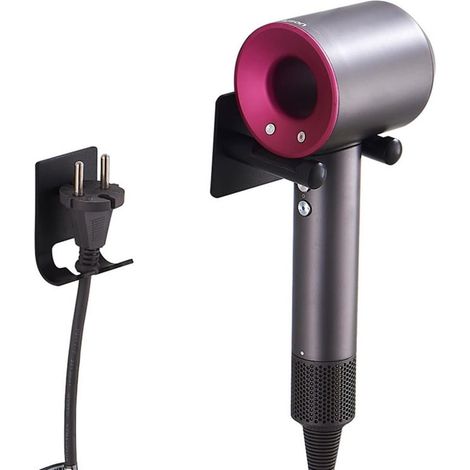 Porte Seche Cheveux, Support Sèche-Cheveux Mural Adhesif,Porte Seche Cheveux sans Percage pour Dyson, Accroche Rangement Seche Cheveux pour Salle de Bain (1/4)