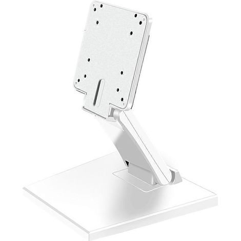 Support de bureau pour écran de 14 à 24 pouces avec fixation VESA, pliable, blanc, idéal pour la maison, le bureau ou l'école. (1/5)