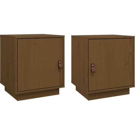 Maison Exclusive - Comodini 2 pz ambra 40x34x45 cm in Legno Massello di Pino (1/5)