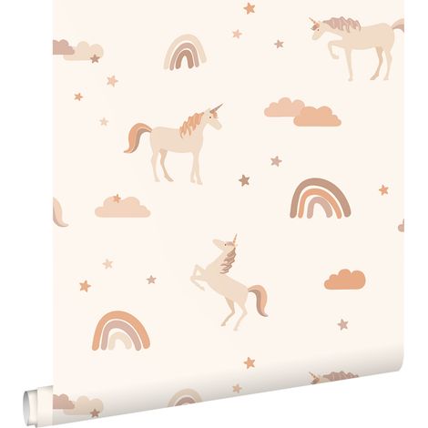 papier peint licornes beige et terracotta claire  - ESTAhome (1/5)
