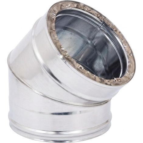 MAKA Curva 30° Canna Fumaria Doppia Parete 50 Inox Ø 80 mm (esterno 180) (1/5)