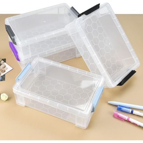 4 Pcs Boîte à Crayon Plastique Boite Rangement Crayon 21147cm Boîte Rangement Stylo Transparente Boîte Crayon Vide Empilable Boîte Rangement Crayon de Couleur pour Étudiant Crayon Bureau (1/5)