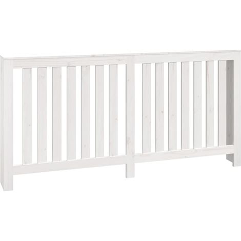 Cache-radiateur Blanc 169x19x84 cm Bois massif de pin