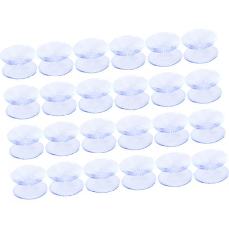 de 24 ventouses transparentes double face en silicone 10 x (1/5)