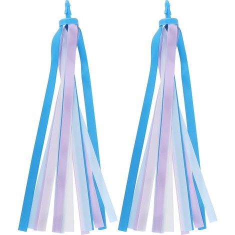 2pcs Ribbon Streamers Decorative Colorful Cloth Tassels for Boys Girls Scooter Bicycle Handlebar3 (1/5)