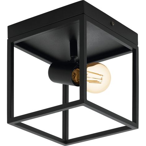 Luminaire plafonnier, lustre au style industriel en acier (1/5)