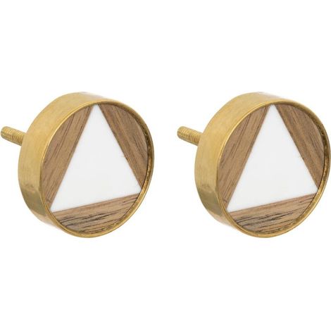 Lot de 2 Boutons de Meuble "Isla" 3cm Marron (1/2)