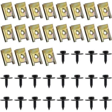40 pezzi di clip di fissaggio per auto, viti e bulloni per auto, clip a U, dadi e clip per parafanghi automobilistici, clip per carrozzeria, viti per sottoscocca, viti per parafanghi (1/5)