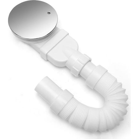 RANJIMA Bonde de douche 90 mm, 90 mm, bac de douche avec dispositif anti-odeurs, filtre à cheveux, tuyau télescopique flexible de 24,5 à 83,5 cm (1/5)