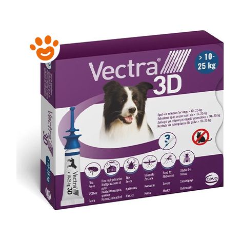 Ceva Vectra 3D Dog Blu 10-25 kg - Ceva Vectra 3D Dog Blu 10-25 kg - Confezione Da 3 Pipette