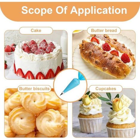 Poche À Douille - Silicone Alimentaire - 24 Douilles Inox 304 - Kit Décoration Gâteaux - 34 Pièces (1/5)