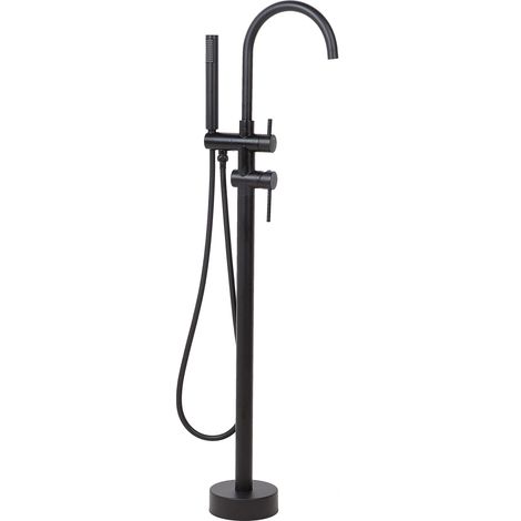 Grifo de baño mono mando de latón negro con ducha de mano bañera independiente moderno Tugela (1/5)