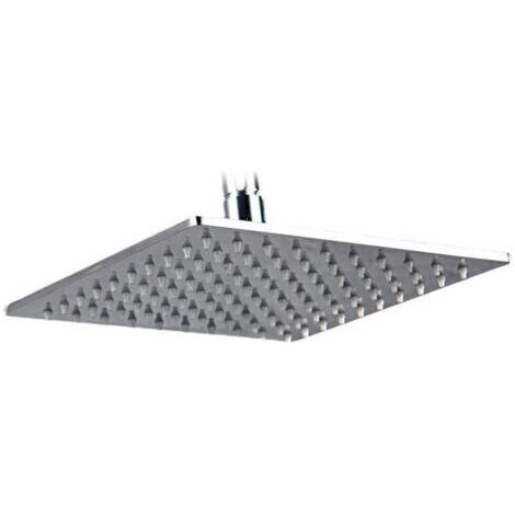 Tete de Douche Pluie Carre Anti Calcaire, Tete de Douche Pluie, Pomme de Douche en Acier Inoxydable et Haute Pression, Tête de Douche Rotatif 360° Facile à Installer et à Nettoyer, 8 Pouces (20