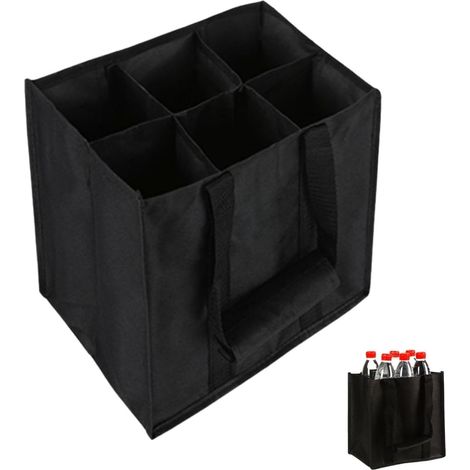 Sac à bouteilles pliable pour 9 bouteilles, 1,5 l, porte-bouteilles avec séparateurs, sac à main réutilisable pour homme, pour bouteilles d'eau, bouteille de vin, bière et champagne (1/5)