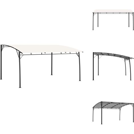 Auvent pare-soleil de jardin 4x3x2,55 m Crème - Auvent De Jardin - Parasol De Jardin - Abri Solaire - Tente Extérieure - Structure Extérieure (1/5)