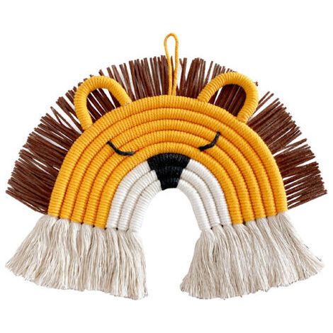 Decoración de pared de macramé con motivo de león nórdico INS, decoración de habitación infantil, tapete tejido de león (1/4)