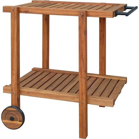 Mesa de jardín con ruedas Toby - 76x50x77 cm - Acacia FSC 100%